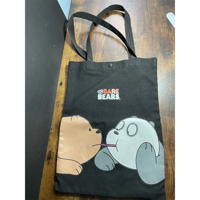 We Bare Bears Tote Bag Black Cartoon Network Design Unisex