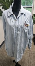 Vtg 90s Looney Tunes Embroidered Taz Daffy Bugs XL Button Down Shirt. Y2K