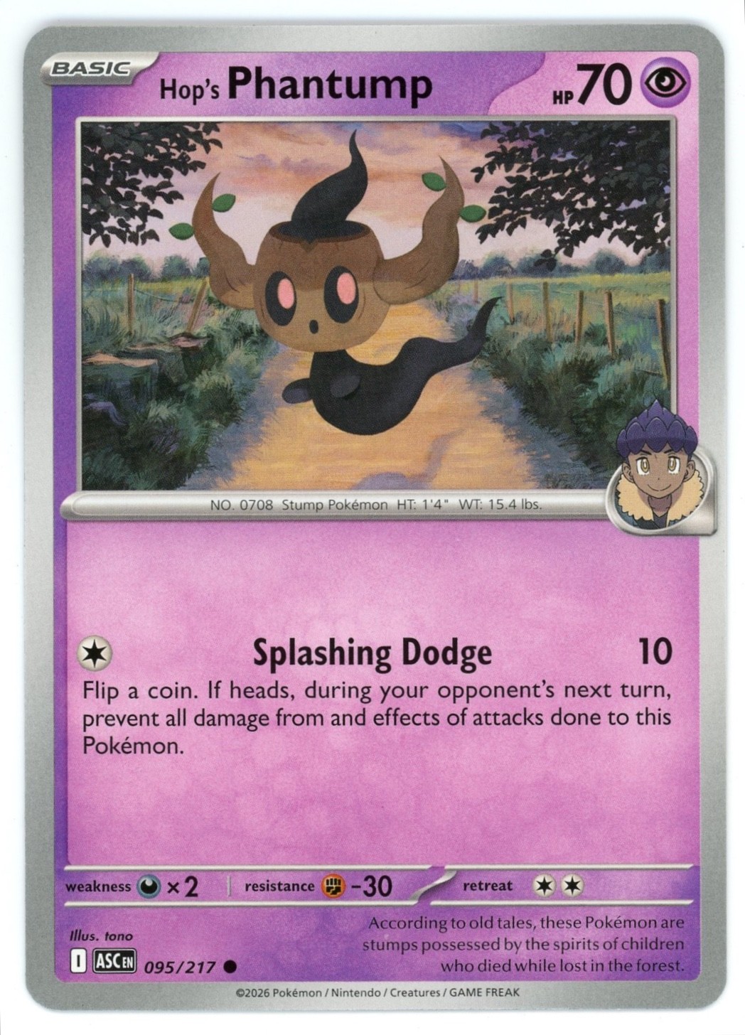 Hop's Phantump - 095/217 - Ascended Heroes ASC - Pokemon - NM/M