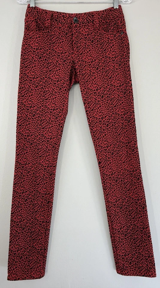 Pantalones Alice + Olivia Cheetah Leopardo Para Mujer Talla 0 Negro Estampado Terciopelo