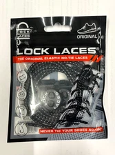 Lock Laces The Original Elastic No-Tie Shoelaces One Size Fits All Black