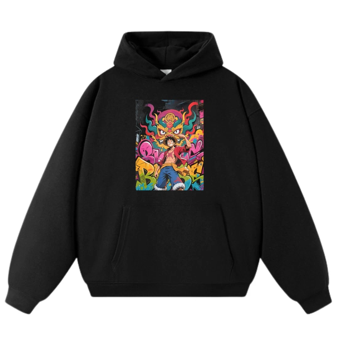 One Piece Luffy Graffiti Fusion Hoodie,Unisex Sweatshirt