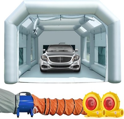 Sewinfla Inflatable Paint Booth 23x13x8.5Ft with Mini Air Extractor for Cars