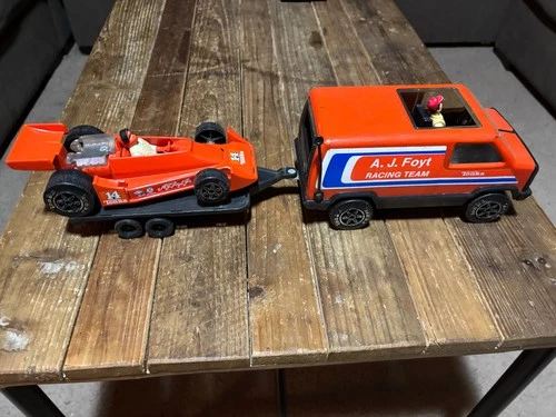 Mini Tonka / Play People: Shell Indy / AJ Foyt Race Teams Set, complete