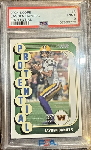 2024 SCORE PROTENTIAL - JAYDEN DANIELS - #3 - ROOKIE RC - 💎 PSA 9 💎