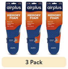 Airplus Memory Foam Comfort Cushion Insoles, Trim to Fit Men's Size 7-13, 3 Pack