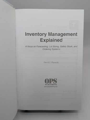 Inventory Management Explained: A focus on Forecasting, Lot Sizing... 2009 HC - Picture 4 of 18