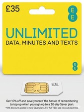 uk sim card UNLIMITED Date EE UK SIM CARD mints and text ee sim