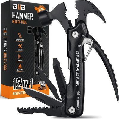 12-in-1 Hammer-Multitool aus 420er Edelstahl, 13,5 cm, inkl. Nylontasche