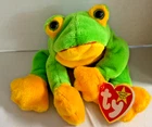 Ty Beanie Babies Baby Green and Yellow Smoochy the Frog Vintage 1997 with Tag!