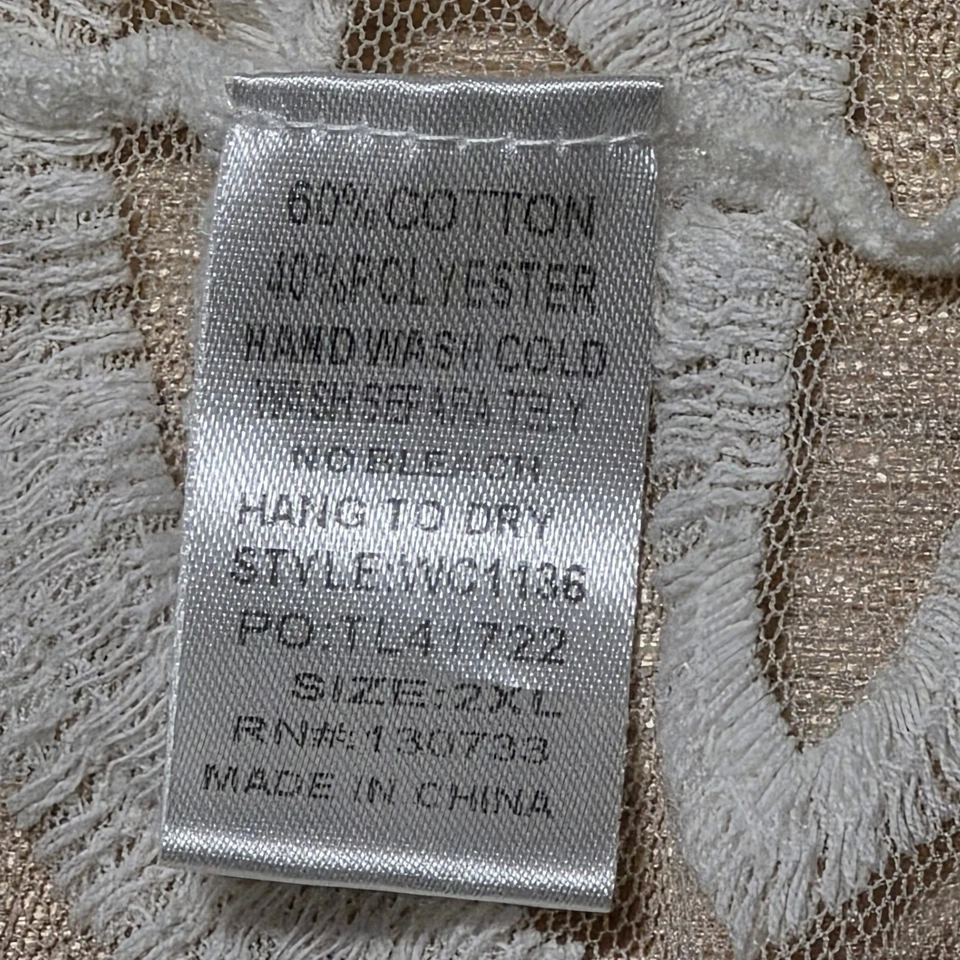 Cárdigan kimono de encaje Umgee para mujer talla grande 2XL blanco boho Foto 4 de 4