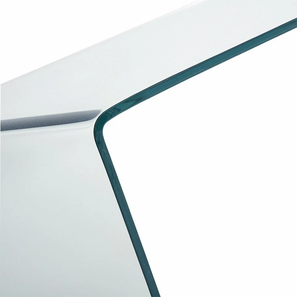 Clear Modern Curved Glass Console Table – Sleek, Durable & Spacious - Image 2 of 4