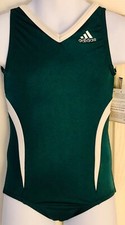 ADIDAS TANK CHILD X-SMALL GREEN WHITE N/S GK GYMNASTICS DANCE LEOTARD CXS NWT 