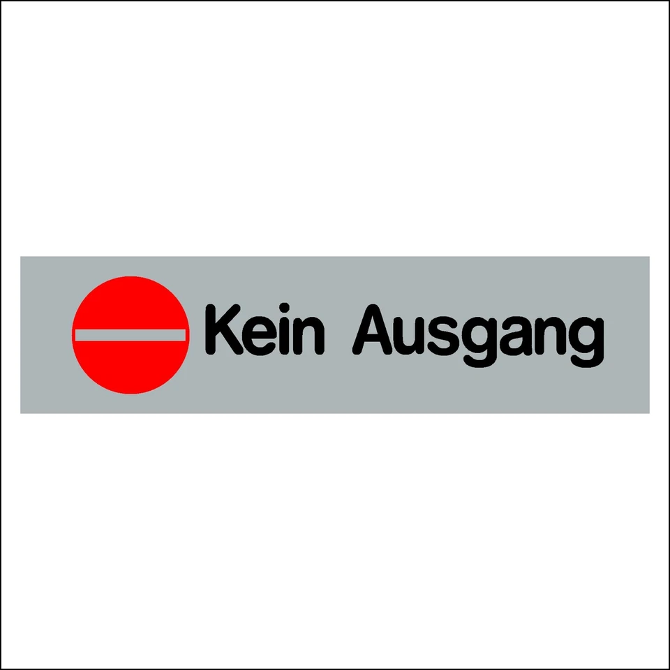WICHELHAUS Kein Ausgang Schild – selbstklebendes Hinweisschild 16x4 cm
