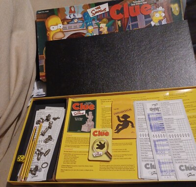 Seltenes The Simpsons Clue Brettspiel 2000 vollständig. Siehe Fotos USA Ausgabe