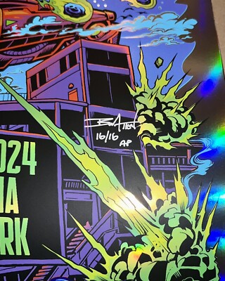 【SALE】WINNER 掲載ページ（ポスターサイズ） #5421 Blink-182 Tour Poster RARE Foil Fenway Boston 1 More Time Limited