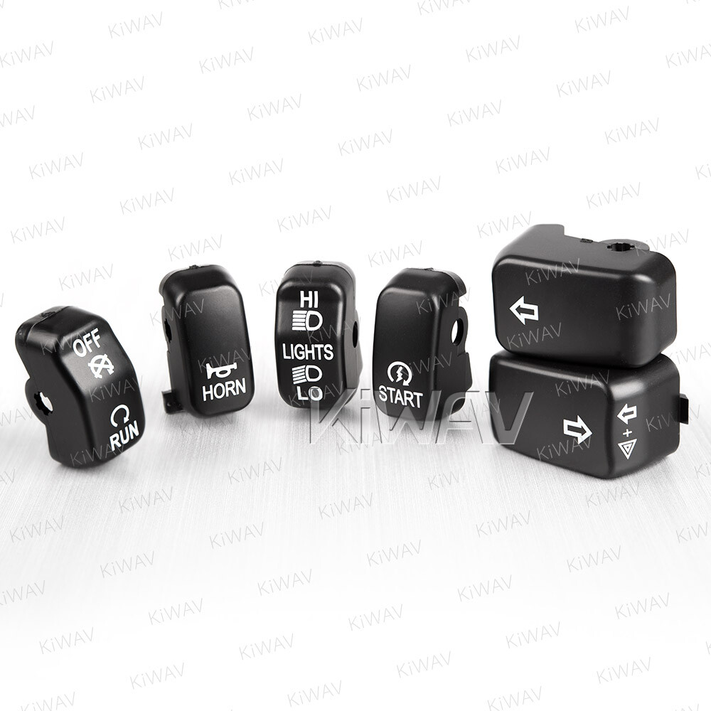 KiWAV Switch Cap Kit (6pcs) Black fits Harley '09 Sportster XR1200
