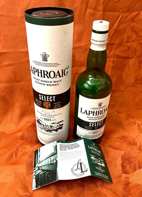 LAPHROAIG Select EMPTY Single Malt Scotch Bottle w/Tube & Passport