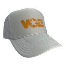 NEW TENNESSEE VOLS VOLUNTEERS WHITE HAT 5 PANEL HIGH CROWN TRUCKER SNAPBACK