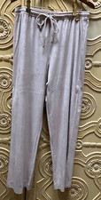 High end St John Sport faux suede pants Gold SJ tag. Never worn. New cond L