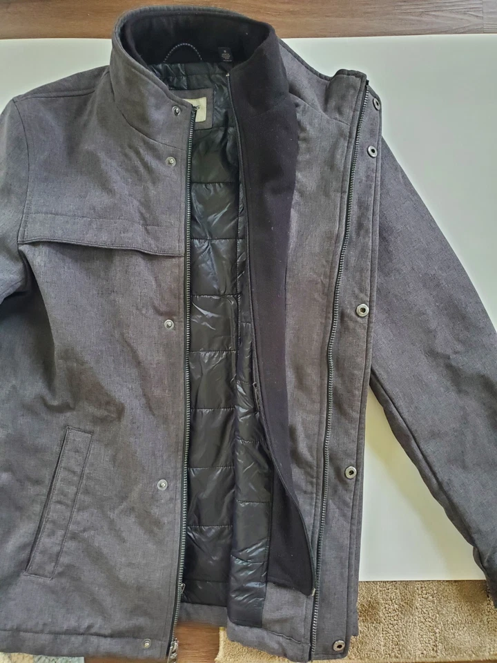 Dockers Double Zipper Layer Men’s Coat Grey Size Small - Image 4 of 4
