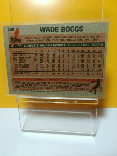 1983 Topps Set-Break #498 Wade Boggs RC NM-OR BETTER - Ready to Grade - Picture 3 of 5