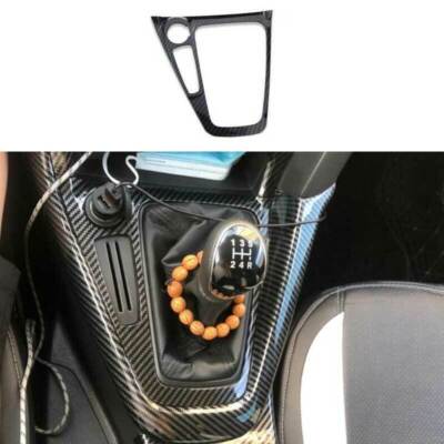 Carbon Fiber Style Console Gear Shift Panel Cover Trim For Ford Focus 2015-2018