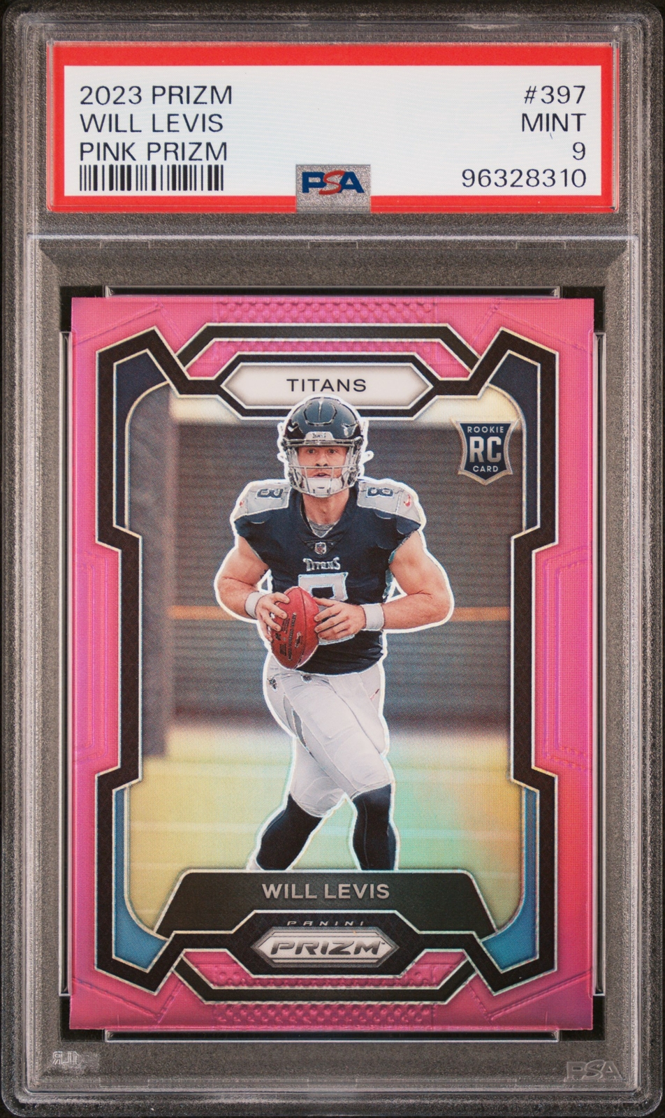 2023 PANINI PRIZM PINK PRIZM #397 WILL LEVIS PSA 9