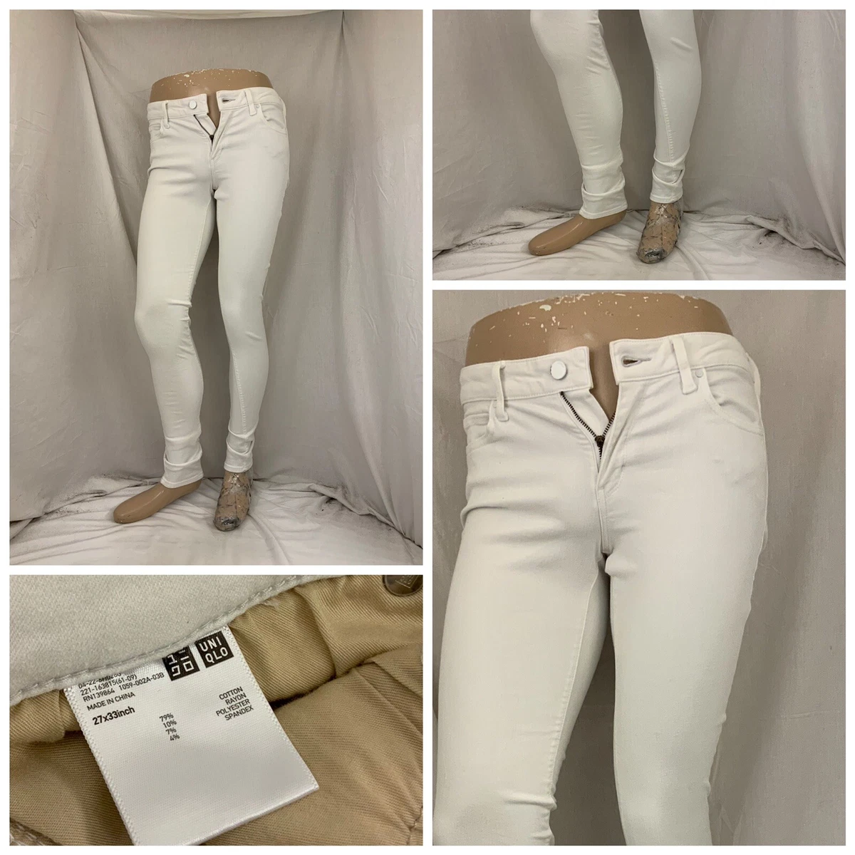 Uniqlo white cheap jeans