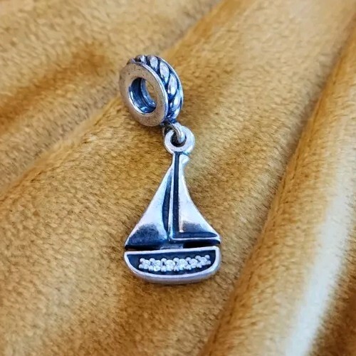 Retired PANDORA Sailboat Dangle Charm for Authentic SAIL AWAY Collection