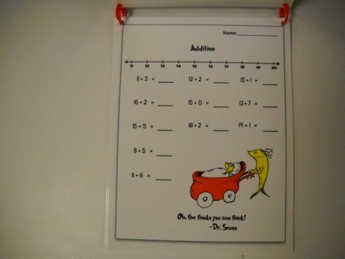Dr. Seuss Addition & Subtraction Write-On Wipe-Off Flip Booklet Laminated New! - Picture 5 of 10