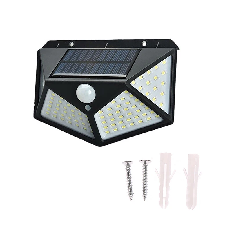 100 Beads Outdoor Led Solar Wall Lamp Four Side Light Solar Induction Lamp GF