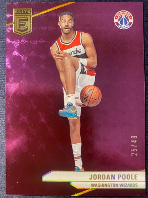 2023-24 Donruss Elite #5 Jordan Poole Purple #25 of only 49 Wizards