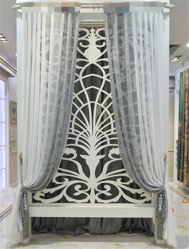 Modern Ombre Color Sheer Curtain with Sequins Shiny Voile Sheer Curtain 2 Panels - Bild 8 von 43