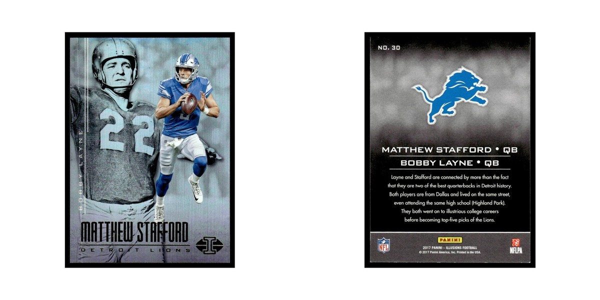 Bobby Layne Matthew Stafford 2017 Panini Illusions #30