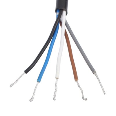 M12 5 Pin Aviation Socket Electrical Cable 5M Gray 12Mm