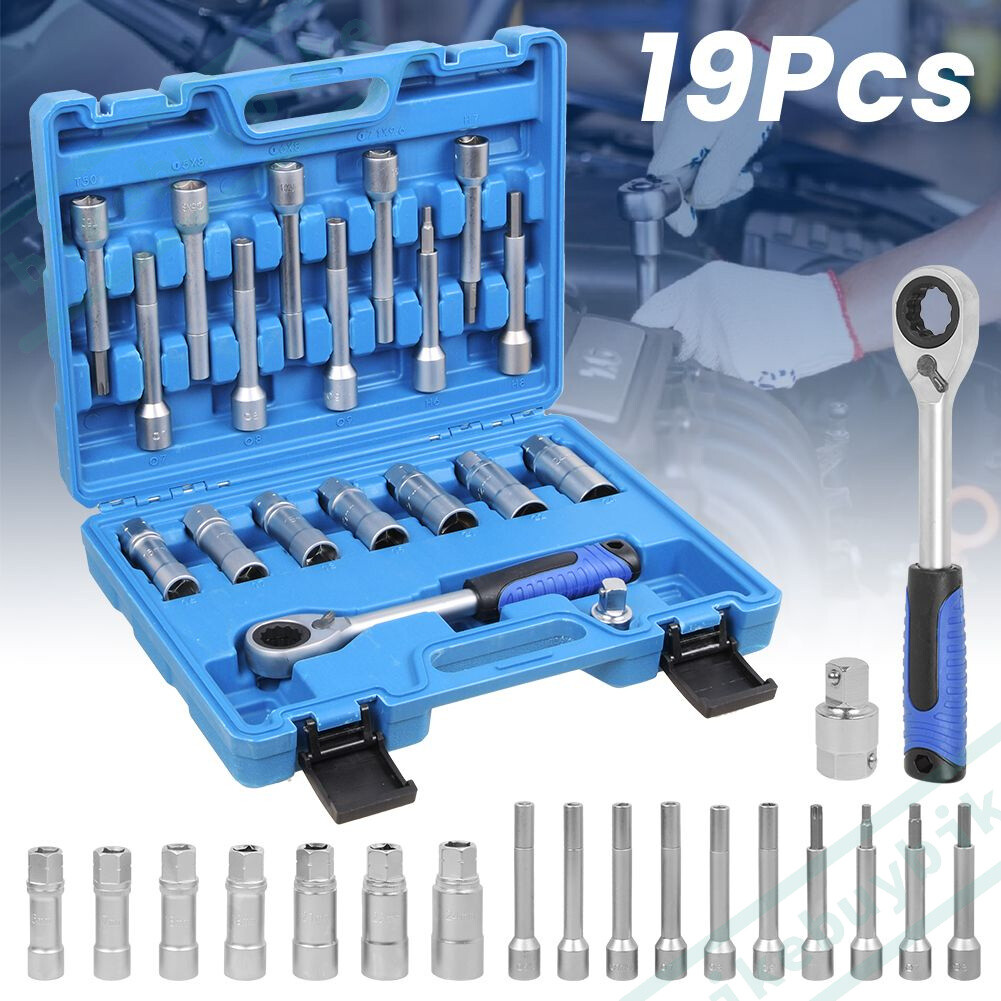 Shock Absorber Strut Nut Kit Set 19pc Suspension Removal Top Mount Tool