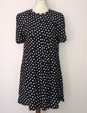 SALE! Jeffrey & Dara Petite By Linda Hutley Dress Black White Polka Dots Sz 9/10