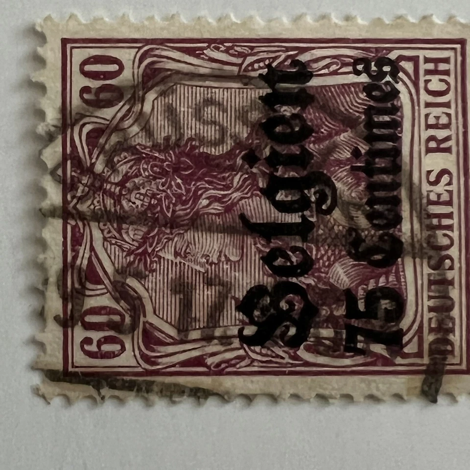 SELLO 75C OCUPACIÓN ALEMANA BELGA 1915 #N6 CON HIJO DE BRUSELAS SOTN CANCELAR Foto 2 de 3