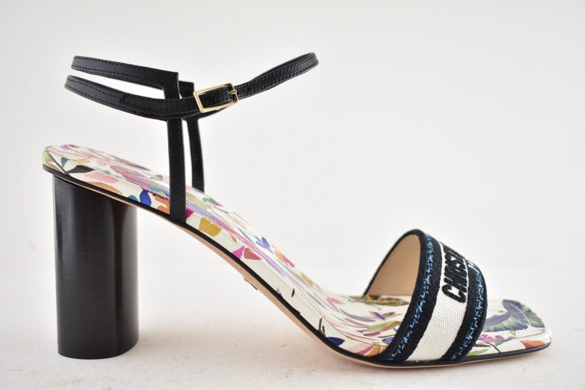 Dior TDJ Fantastica Black Blue Dway Heeled Sandal Ankle