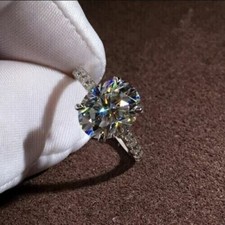 2Ct Lab Created Oval Cut Diamond Solitaire Engagement Ring 14K White Gold Plated