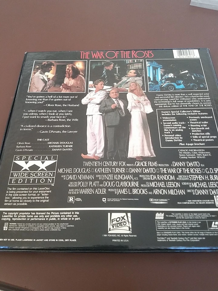 Laserdisc - Box Set - Comedy - The War of the Roses: Special Edition UNTESTED  Foto 2 de 4