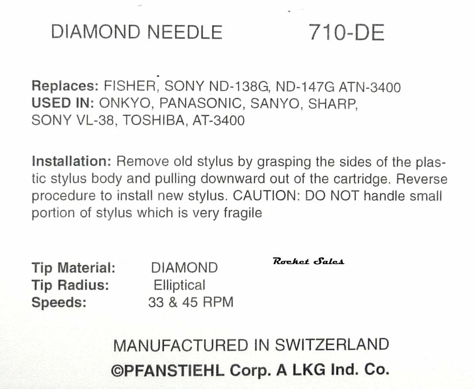 Cartucho de aguja elíptica mejorada Audio-Technica ATN95E AT95E 710-DE Foto 3 de 4