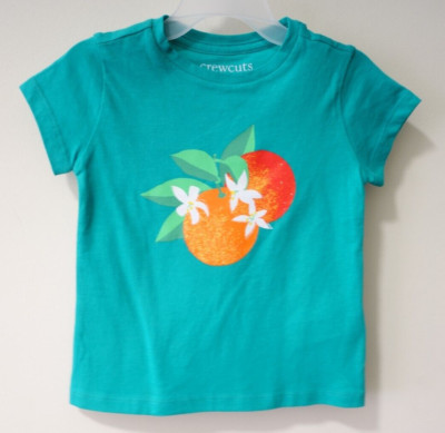 Brand New J.Crew Crewcuts Green Oranges Top Girl's Size 4-5