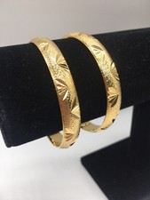22K Carat Gold Filled Bangle/Bracelet Set Of 2 Size 2.6 Weight 57grams Ref:-519
