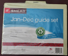 Smead January - December Letter Size Guide Set Gray/Green 12 Letter Size 1/3 Cut