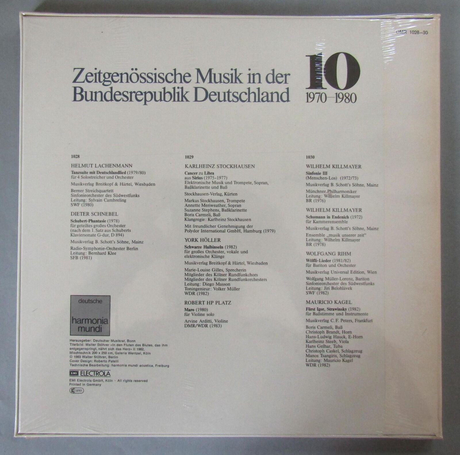 A599 Deutscher Musikrat Vol.10 Stockhausen 3LP Harmonia Mundi DMR 1028-30 VERSIEGELT