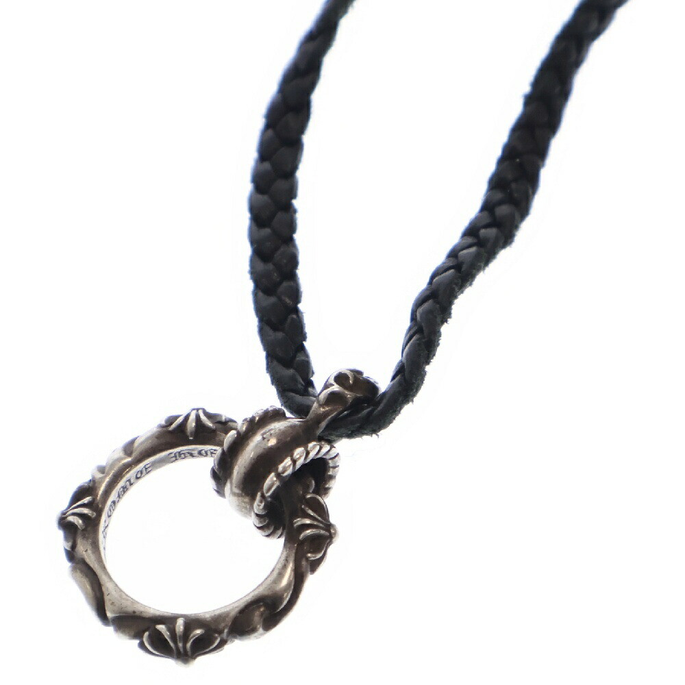 Chrome Hearts Ewlp Sbt Eyewear Loop Band Leather Blade Necklace Silver E7046