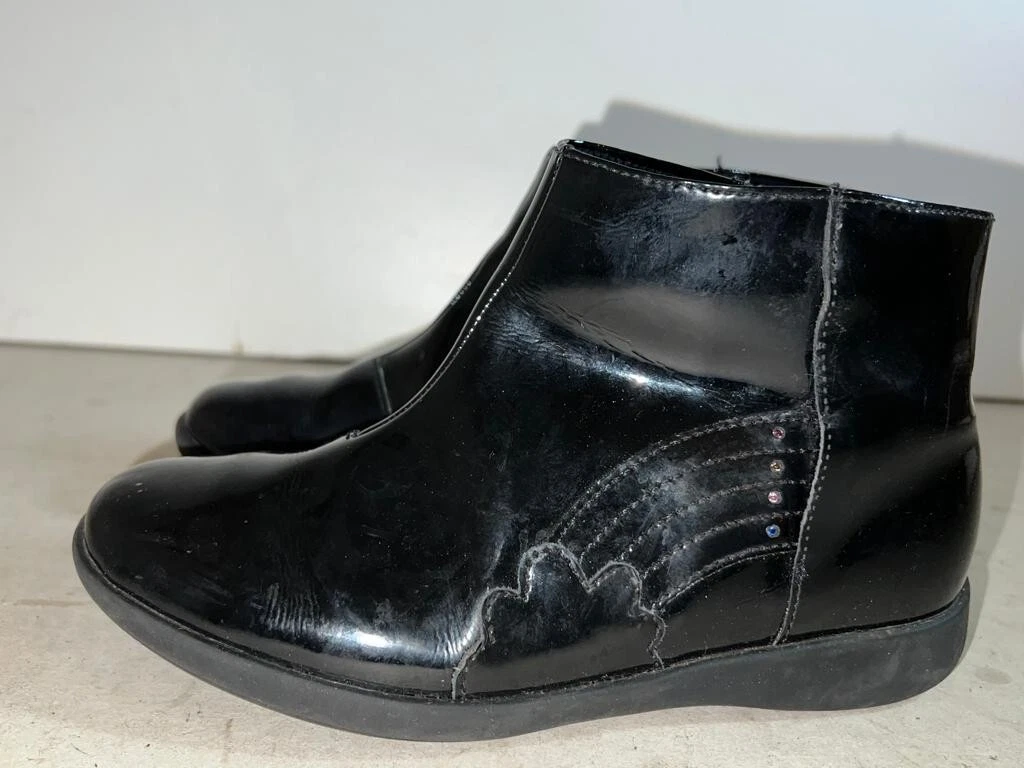 Flat black patent boots cheap