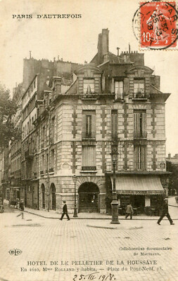 PARIS D'Autrefois Hôtel de Le Pelletier de la Houssage 13 Place du Pont Neuf